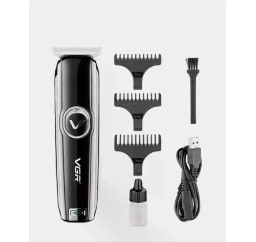 Триммер VGR V-168 для волос и бороды • Аккумуляторная машинка VGR V-168 с USB-зарядкой, насадками 1/2/3 мм и T-образным ножом | Зображення 2
