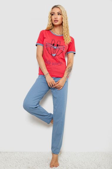 Пижама женская с принтом, цвет малиновый, 243R20262