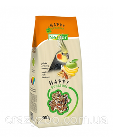 Корм для средних попугаев Nestor Premium яблоко, орех, банан 500 г 3074