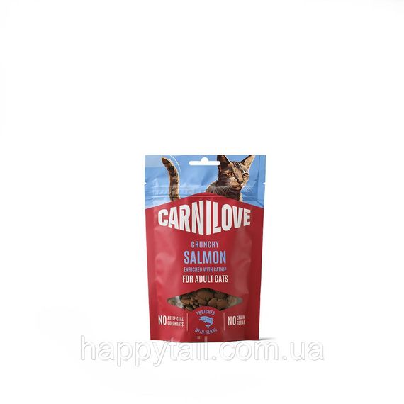 Хрусткі ласощі для котів Carnilove Crunchy Snack Salmon з лососем та котячою м'ятою 50 г