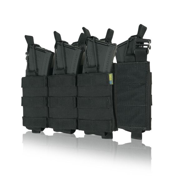 Съемная передняя панель к плитоноске с подсумками под 3 магазина черный | Зображення 2