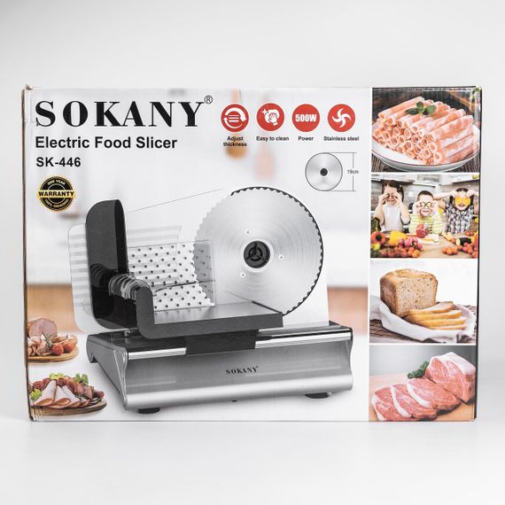 Слайсер профессиональный Sokany 500 Вт ломтерезка для мяса | Зображення 9