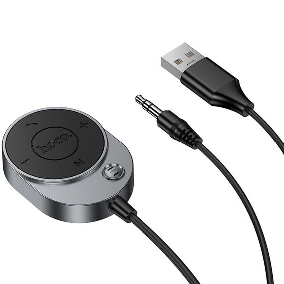 Bluetooth аудіо ресивер Hoco E150 Path (AUX 3.5mm+USB-A) Metal gray | Зображення 1