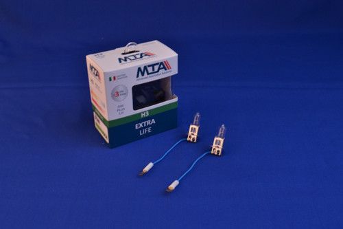 Лампа автомобильная H3 12V 55W PK22S EXTRA LIFE (2шт) (ближняя/дальняя, противотуманная) MTA