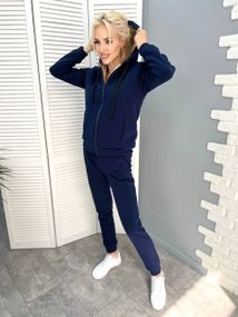 Женский теплый спортивный костюм на меху, GF5799 цвет темно-синий, размер 50/52