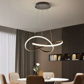 Люстра світлодіодна підвісна LED світильник для квартири на стелю лед 26993 Чорний 40-140х60х60 см.