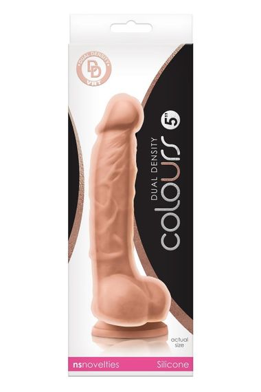 Фалоімітатор реалістичний подвійний щільності NS Novelties на Colours присоску, бежевий sexstyle | Зображення 2