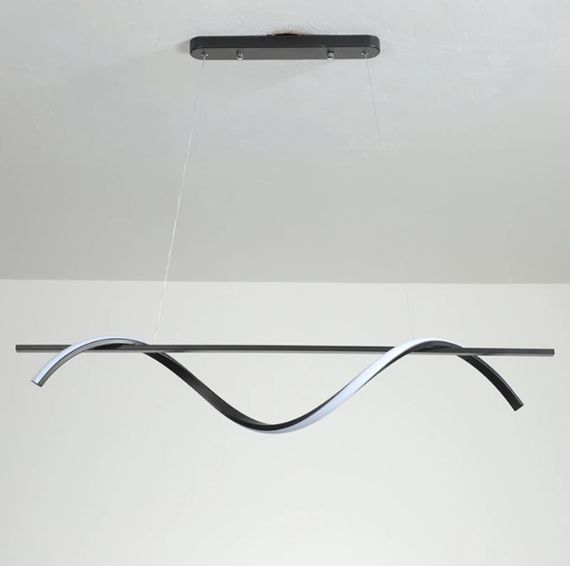 Люстра світлодіодна підвісна LED світильник для квартири на стелю лед 26738 Чорний 30-160х10х120 см. | Зображення 6