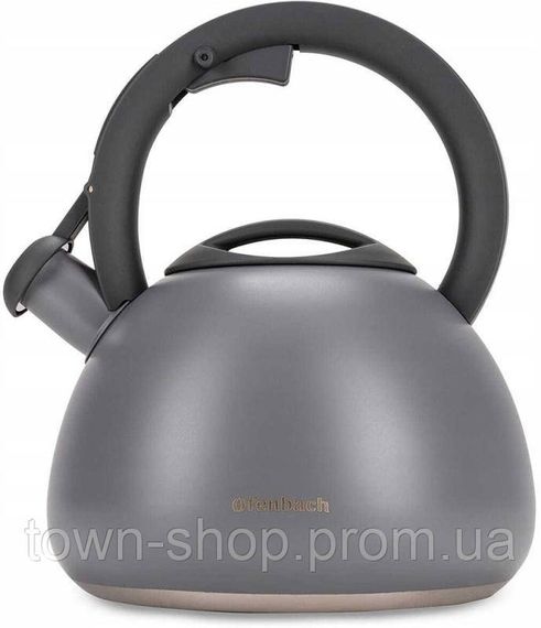 Чайник Ofenbach Silver 2.7л нержавеющая сталь, со свистком, серый матовый NB-100321 | Зображення 1