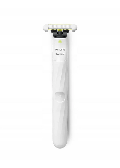 Беспроводной электростанок Philips OneBlade Anti-Friction для бороды усов и тела имеет водонепроницаемый корпус Белый | Зображення 1