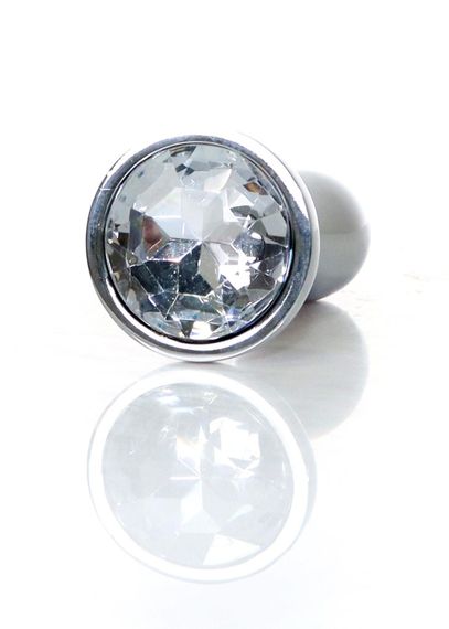 Анальна пробка - Jewellery Silver Plug Clear S | Зображення 2