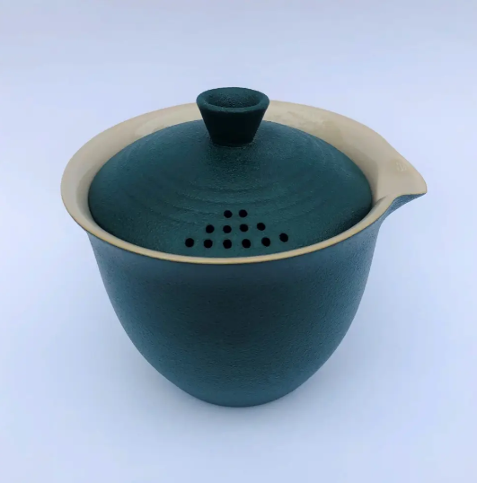 Чайный набор для чайной церемонии дорожный "Дим-Мак" керамика ,заварник - гайвань , 3чашки в сумке  Светло зеленый | Зображення 4