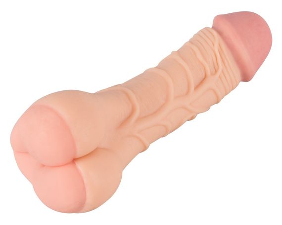 Мастурбатор-насадка Nature Skin 2in1 Extension + Masturbator, тілесний Sex Aura | Зображення 2