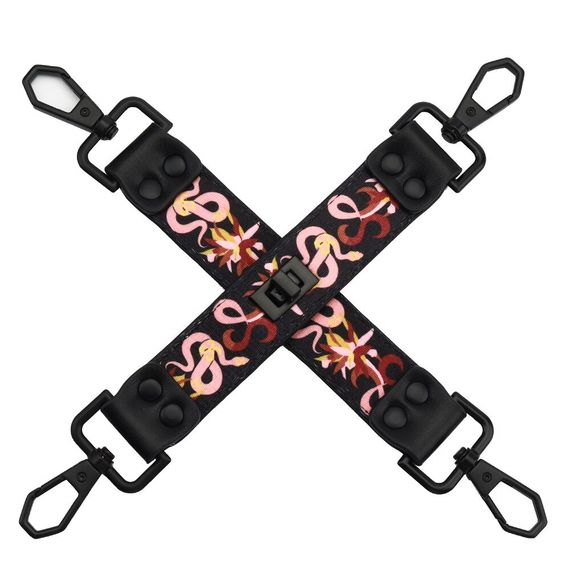 БДСМ-набір LOCKINK The Flowering Serpent Bondage Set, чорний, з малюнком у вигляді змій, 7 предметів | Зображення 5