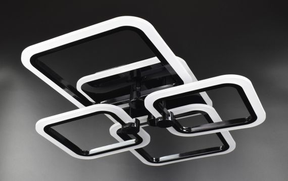 Люстра світлодіодна стельова LED світильник для квартири на стелю лед з пультом 26115 Чорний 11х48х60 см.