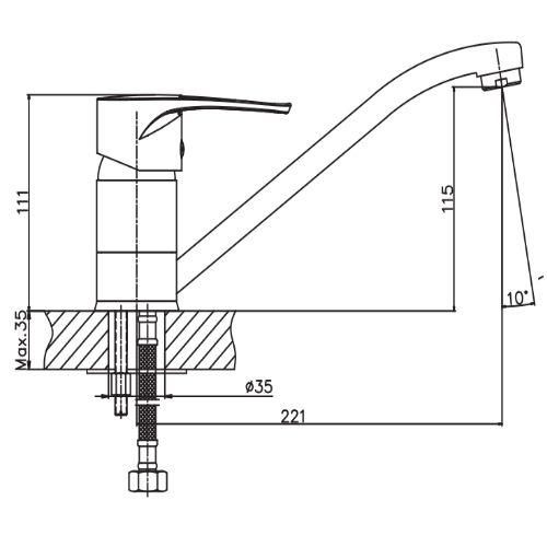 Змішувач для кухні Haiba XIDE 004 HB0770 | Зображення 1