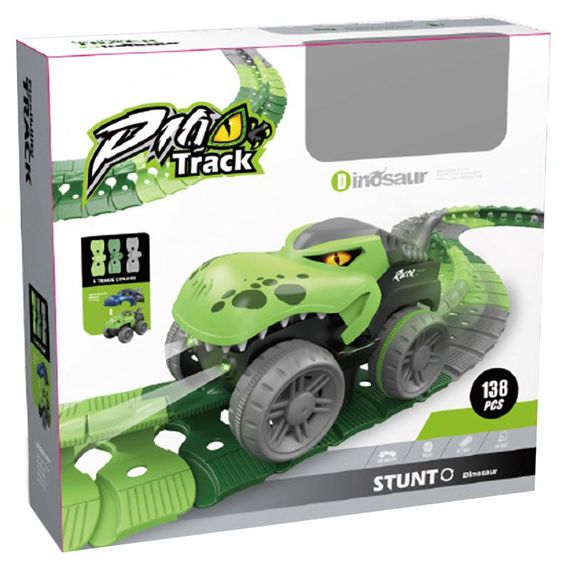 Інтерактивний трек з інерційною машинкою SHT 5510-6 Dino Trak (138pcs/1CAR) Green | Зображення 3
