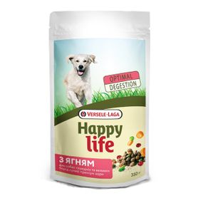 Сухий корм для собак великих порід з ягнятком Happy Life Adult with Lamb 350 гр
