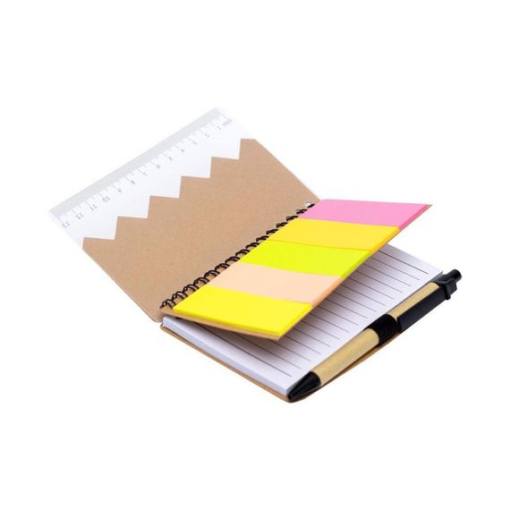 Блокнот А6 на спіралі JX409 з набором стікерів та ручкою | Зображення 1