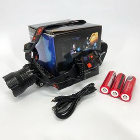 Налобный фонарик с регулируемым ремешком X-Balong, Налобный фонарик с влагозащитой GS-88