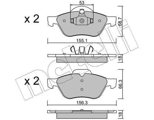 Колодки гальмівні передні Renault Laguna II III 01-15 Megane II 03- Wind 10- 22-0335-0 | Зображення 1