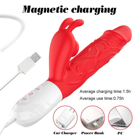 Вібратор B-Series Silicone Vibrator, силіконовий, 10 thrusting and7 Flapping Sex Aura | Зображення 9