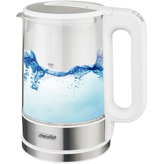 Електрочайник Mesko MS 1301 white 1850-2200Вт/ 1.7л/ скло/ встановлення температури | Зображення 1