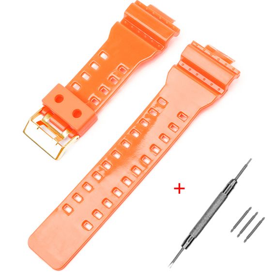 Ремінець для Casio G-Shock GA-100/110/120 Orange-Glossy GD | Зображення 1
