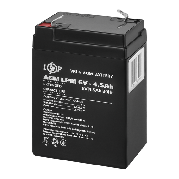 Аккумулятор AGM LPM 6V - 4.5 Ah | Зображення 2