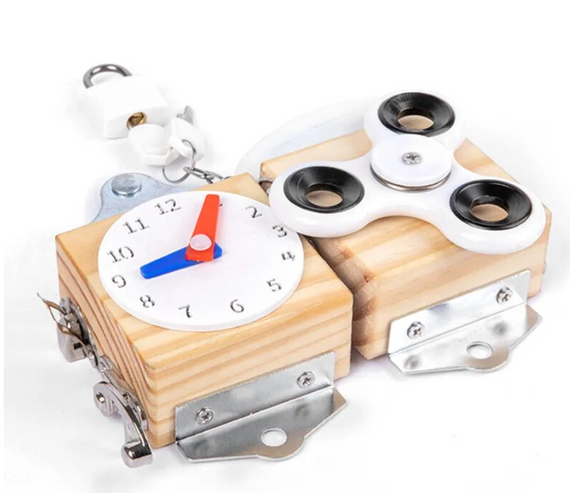 Ігри Монтессорі, зайнятий куб, дитяча дерев'яна іграшка, багатофункціональна розблокувальна гвинтова гра, | Зображення 2