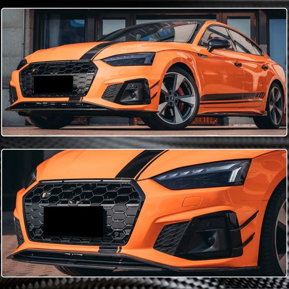 Накладка на передній бампер Lip V1 (для S-Line 2021-2025, Карбон) для Ауди A5 рр | Зображення 3