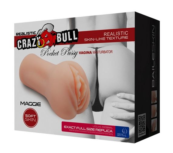Мастурбатор-Вагіна Crazy Bull-MAGGIE POCKET pussy MASTURBATOR, BM-009226N Sex Aura | Зображення 8
