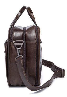 Сумка для ноутбука из натуральной кожи Vintage 14870 Коричневая | Зображення 2