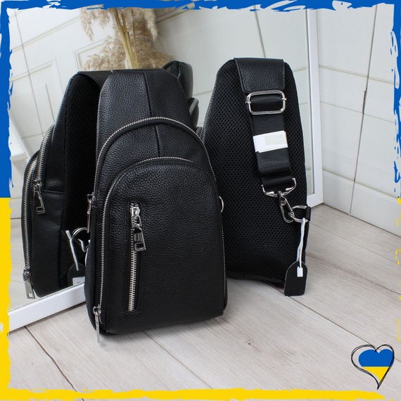 Сумка через плече чоловіча з натуральної шкіри. Джокер чоловічий. Сумка шкіряна чоловіча. Бананка, слінг нагрудна | Зображення 3