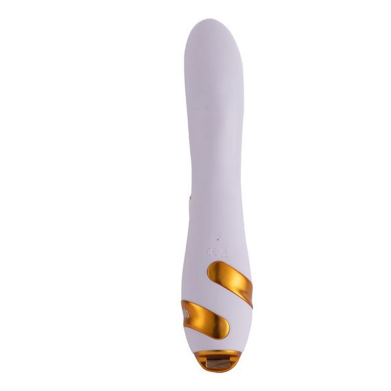 Вібратор-кролик з пульсацією та флогером LOCKINK SEVANDA Whip Vibrating Massage Wand, біло-золотий Sex Aura | Зображення 2