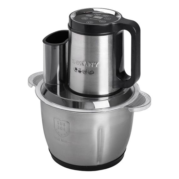 Чоппер измельчитель 600 Вт 6 лезвий с чашей на 2,5 литра мясорубка Sokany SK-06035 | Зображення 3