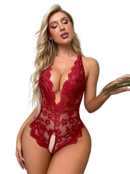 Сексуальне мереживне боді з доступом і відкритою спиною, XXL