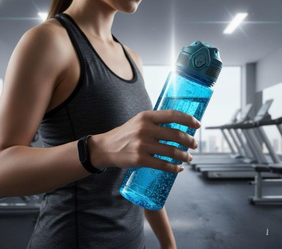 Бутылка KANGZYUAN 700 мл - Голубая Tritan BPA-free, ударопрочная, спортивная с эргономичной крышкой | Зображення 6