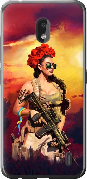 Чехол на Nokia 2.2 Украинка с оружием "5316u-1706-17620"