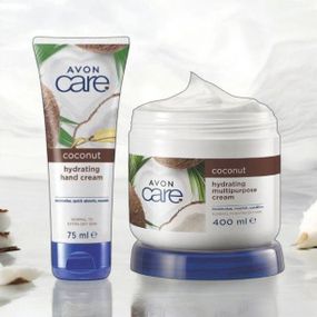 Набор 2 в 1 для рук и тела с маслом кокоса Avon Care |  Крем для рук 75 мл Мультифункциональный крем 400 мл