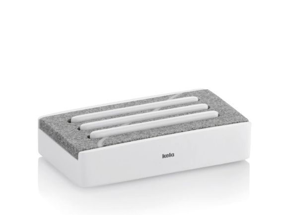 Мыльница Kela Сube 23691 12х7х3 см белая