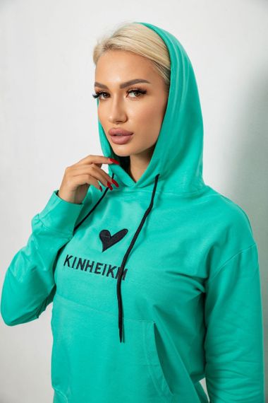 Спортивний костюм жіночий двонитка, колір м'ятний, 214R1419-007 | Зображення 4