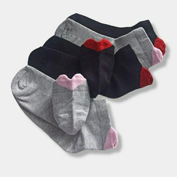 Шкарпетки короткі для дівчинки сіточка з малюнком сердечка Twinsocks р-14-16,18-20, 22-24 чорні, сірі | Зображення 1