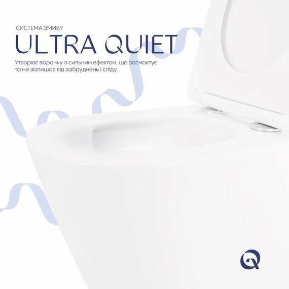 Унитаз подвесной Qtap Swan безободковый Ultra Quiet c сиденьем Soft-close QT16335179W | Зображення 4