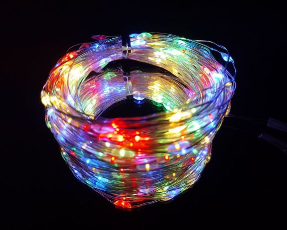 Гирлянда от USB "светодиодные капли" 20м, 200LED, мульти цвет, 8 режимов + пульт | Зображення 1