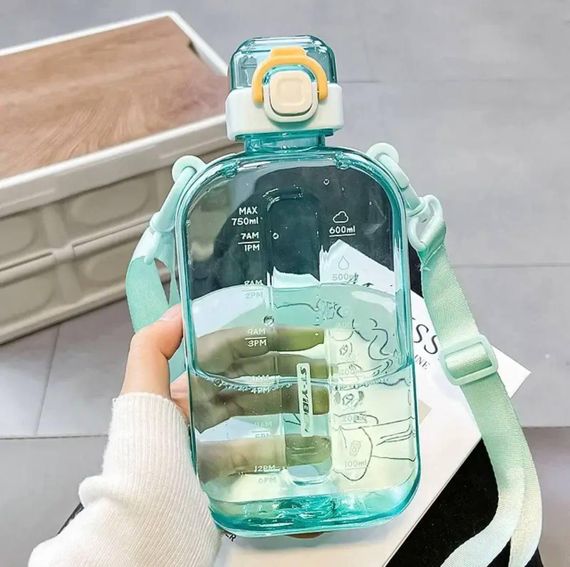 Пляшка для води із BPA-free пластику 750 мл. Бірюзова | Зображення 1