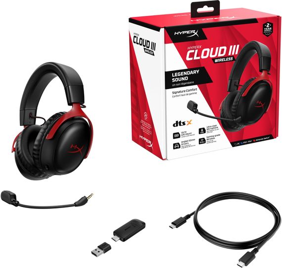 Наушники HyperX Cloud III Wireless Black-Red (77Z46AA) (77Z46AA) | Зображення 7