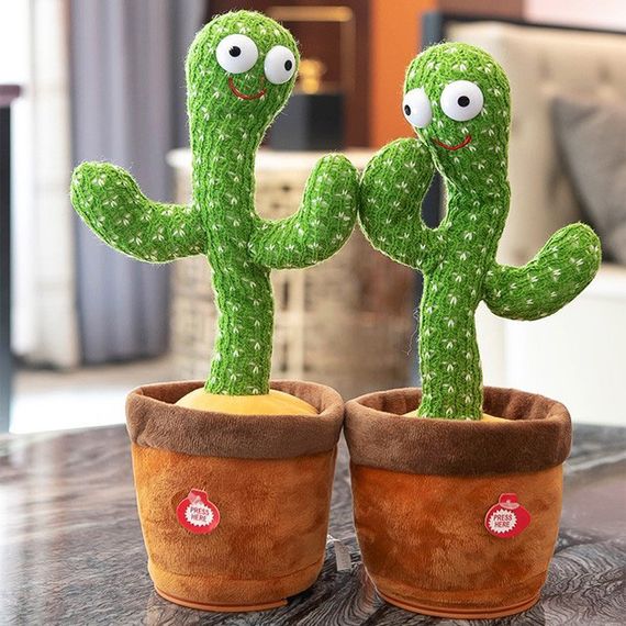 Танцюючий кактус співаючий 120 пісень з підсвічуванням Dancing Cactus TikTok іграшка Повторюшка кактус | Зображення 1