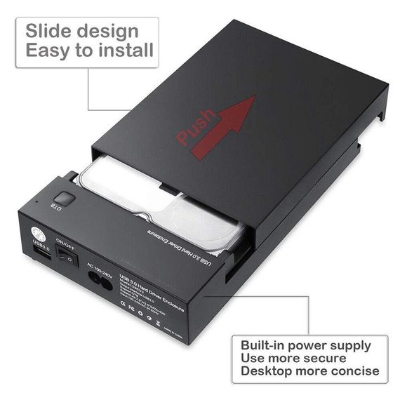 Корпус для внешнего жесткого диска 396U3 USB 3.0 — SATA III для 2,5 3,5-дюймового жесткого диска SSD | Зображення 3