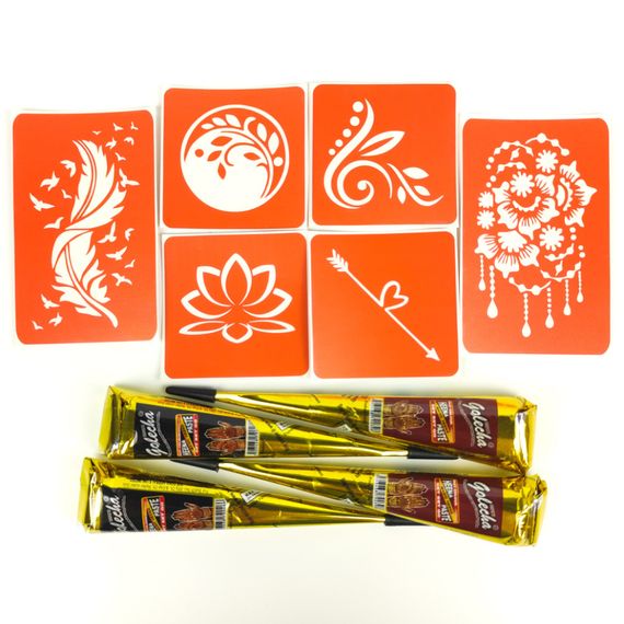 Набір хни з трафаретами для біо-тату №3 henna-set-03 | Зображення 3